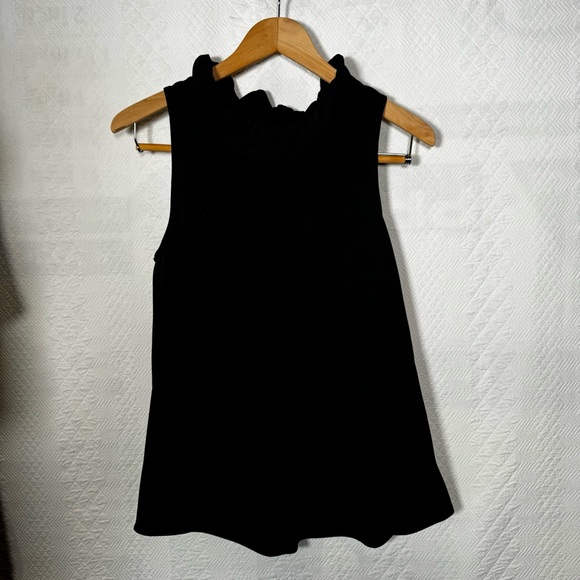 Tuckernuck Pomander Place Black Ruffle Neck Blouse - Picture 3 of 11